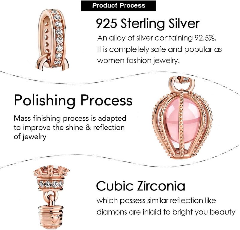 VALGACLS Mom Wife Daughter Love Heart Wedding Rings Charms 925 Sterling Silver Charms for Bracelets Necklace Valentine's Day Mother's Day Jewelry Charm for Women - Image 4